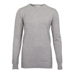 ELEVEN PARIS Pull basique maille fine col rond Mixte GRIS CLAIR Hot