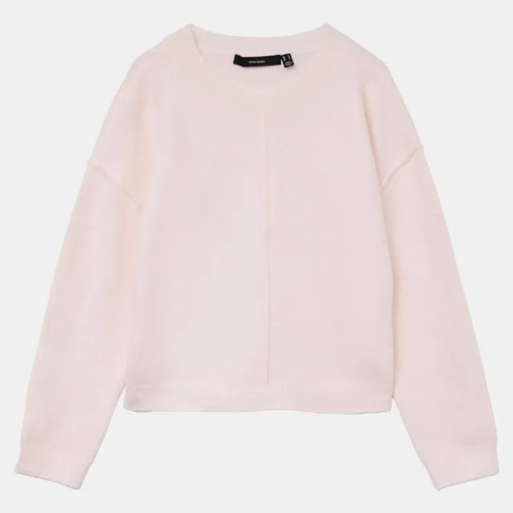 VERO MODA Pull besti col rond regular avec détail couture Femme ROSE CLAIR Sale