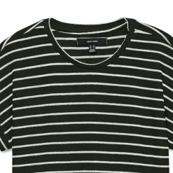 VERO MODA Pull Brianna à rayures en maille fine col rond Femme NOIR Discount