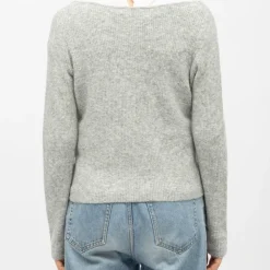 LA PETITE ETOILE Pull col bateau chiné mila Femme GRIS