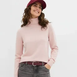 BILL TORNADE Pull col cheminée 22267 Femme ROSE CLAIR Hot