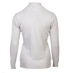 BELLE FEMME Pull col cheminée cachemire et laine mélangé Femme GRIS Hot