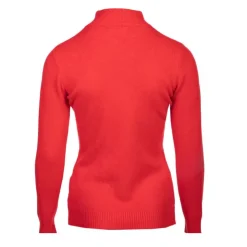 BELLE FEMME Pull col cheminée cachemire et laine mélangé Femme ROUGE Clearance
