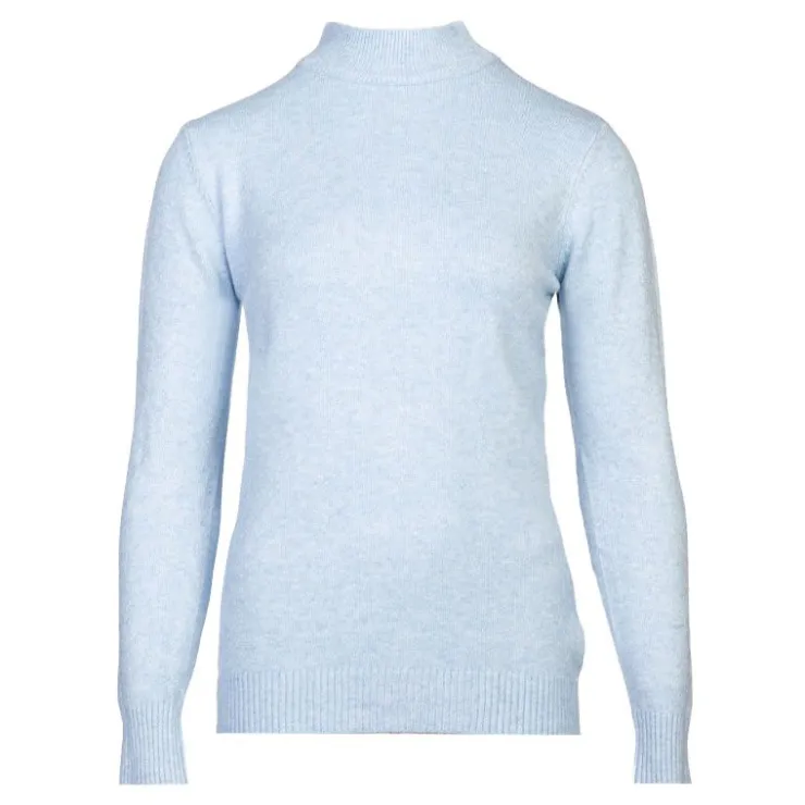 BELLE FEMME Pull col cheminée cachemire et laine mélangé Femme BLEU CLAIR Best