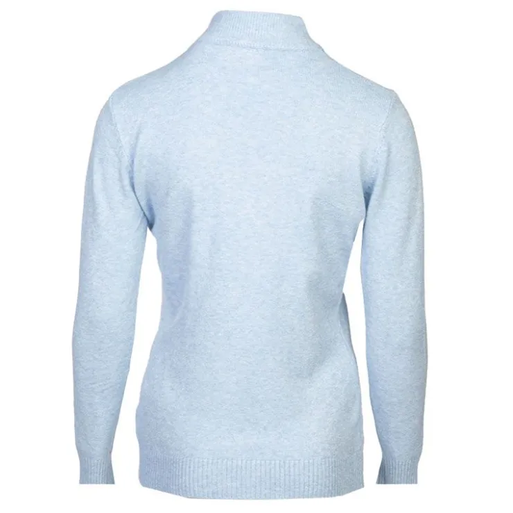 BELLE FEMME Pull col cheminée cachemire et laine mélangé Femme BLEU CLAIR Best