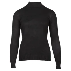 BELLE FEMME Pull col cheminée cachemire et laine mélangé Femme NOIR Best