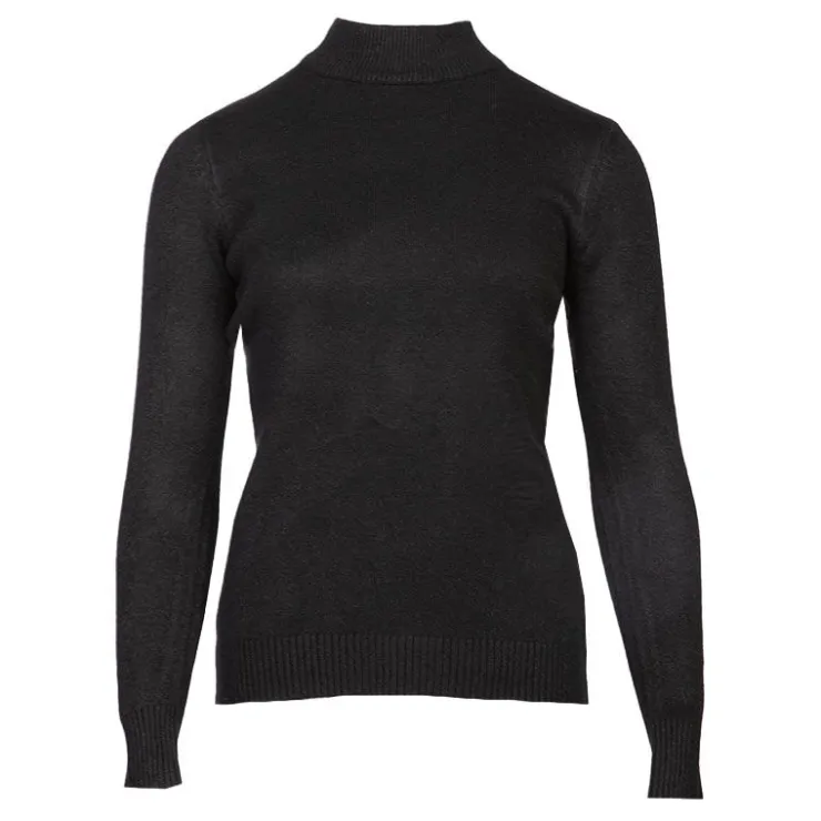 BELLE FEMME Pull col cheminée cachemire et laine mélangé Femme NOIR Best