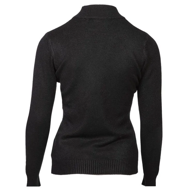 BELLE FEMME Pull col cheminée cachemire et laine mélangé Femme NOIR Best