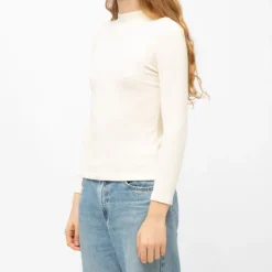 BURTON OF LONDON Pull col cheminée roselita fin Femme BEIGE New