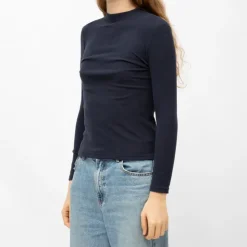 BURTON OF LONDON Pull col cheminée roselita fin Femme BLEU FONCE Outlet