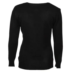 BELLE FEMME Pull col rond laine et cachemire Femme NOIR New