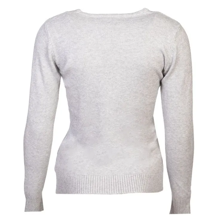 BELLE FEMME Pull col rond laine et cachemire Femme GRIS Discount