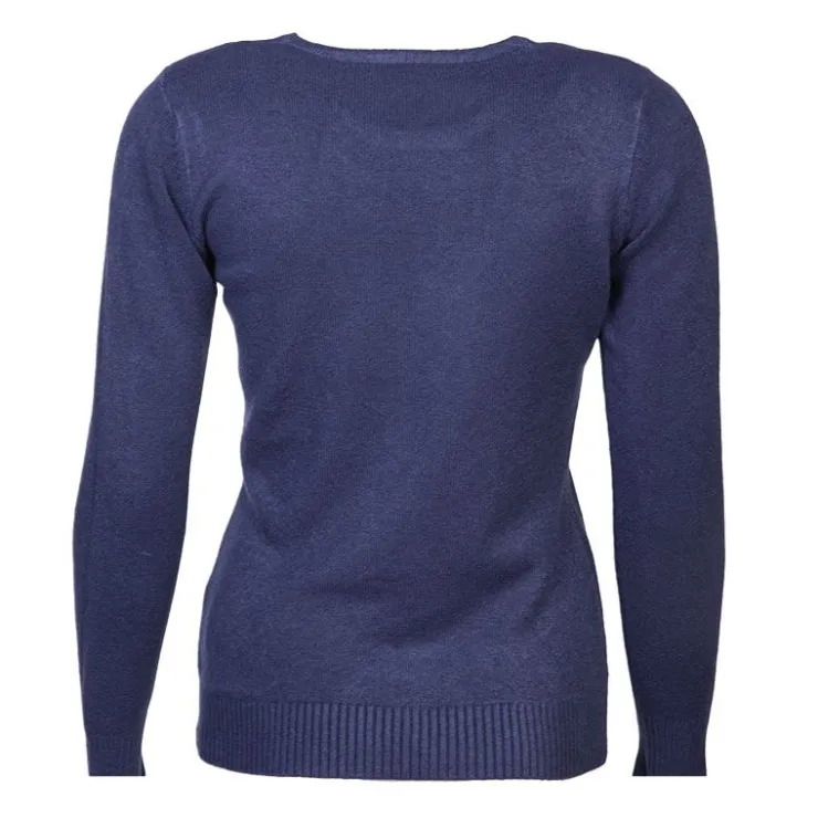 BELLE FEMME Pull col rond laine et cachemire Femme BLEU FONCE Outlet