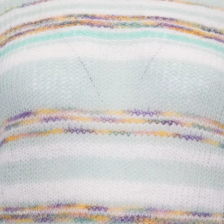 ANTIK BATIK Pull col rond leo doux à rayures Femme VERT CLAIR Discount