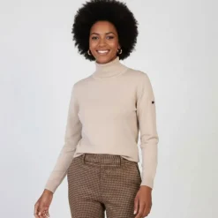 BILL TORNADE Pull col roulé 22274 Femme BEIGE New