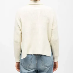 LA PETITE ETOILE Pull col roulé écru marthy asymétrique Femme BLANC ECRU Online