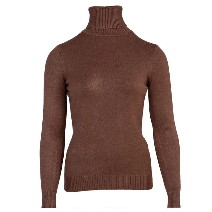 BELLE FEMME Pull col roulé laine et cachemire Femme MARRON New