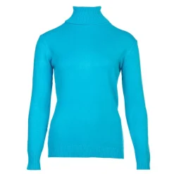 BELLE FEMME Pull col roulé laine et cachemire Femme TURQUOISE Clearance