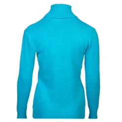 BELLE FEMME Pull col roulé laine et cachemire Femme TURQUOISE Clearance