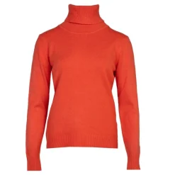 BELLE FEMME Pull col roulé laine et cachemire Femme ORANGE Clearance
