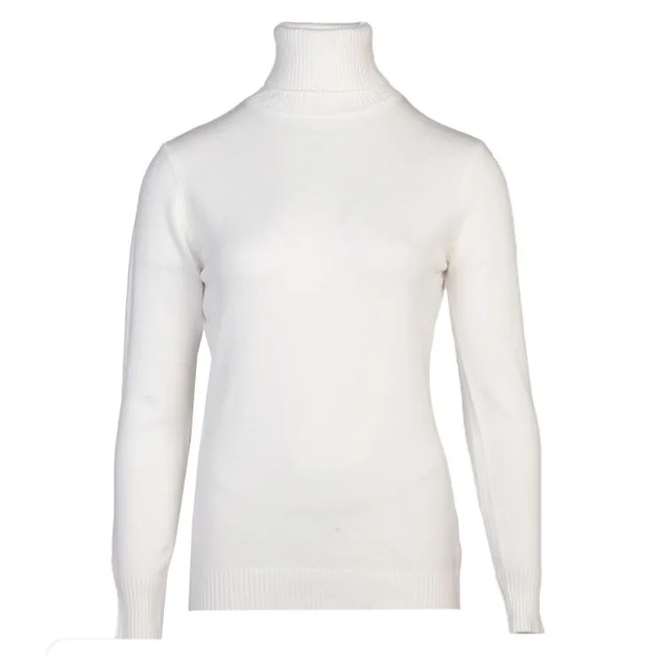BELLE FEMME Pull col roulé laine et cachemire Femme BLANC Discount