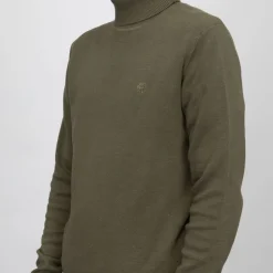 BILL TORNADE Pull col roulé maille fine couleur unie Homme KAKI Hot