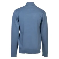 BILL TORNADE Pull col roulé maille fine couleur unie Homme BLEU Discount