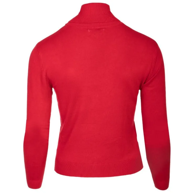 BURTON OF LONDON Pull col roule femme love Femme ROUGE