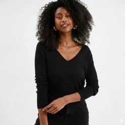 BILL TORNADE Pull col v 18680 Femme NOIR Sale