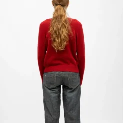 DEELUXE 74 Pull col v berilde maille fine old red Femme ROUGE Online