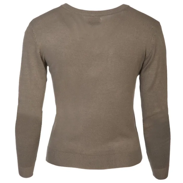 BURTON OF LONDON Pull col v femme damiene Femme KAKI New