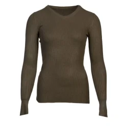 BURTON OF LONDON Pull col v femme fine cote jamina Femme KAKI Clearance