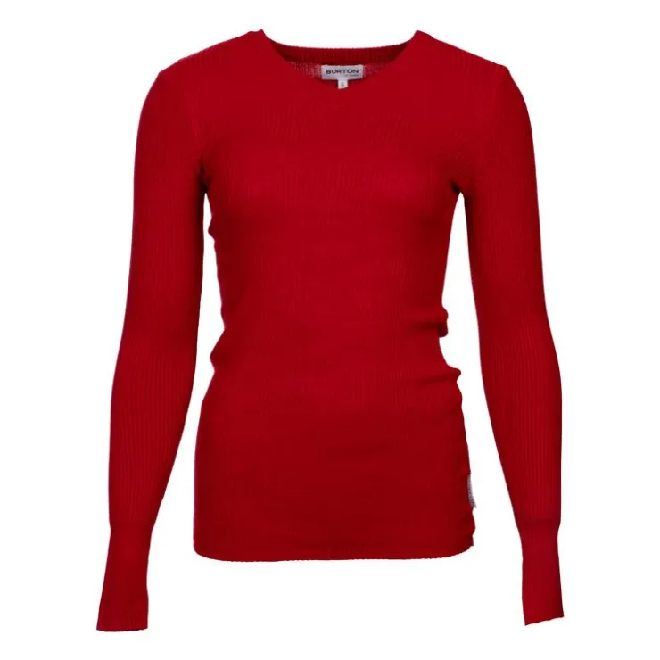 BURTON OF LONDON Pull col v femme fine cote jamina Femme ROUGE Sale