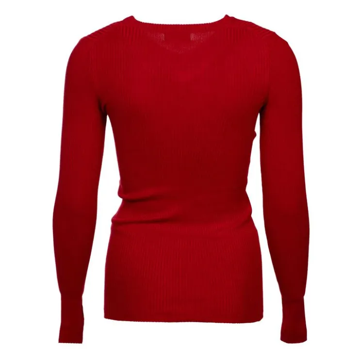 BURTON OF LONDON Pull col v femme fine cote jamina Femme ROUGE Sale
