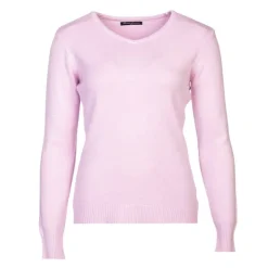 BELLE FEMME Pull col v laine et cachemire Femme ROSE CLAIR Sale