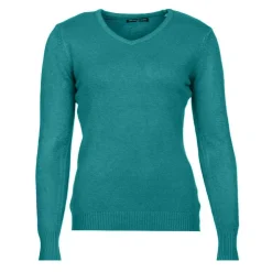 BELLE FEMME Pull col v laine et cachemire Femme VERT New