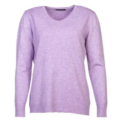 BELLE FEMME Pull col v laine et cachemire Femme VIOLET Clearance
