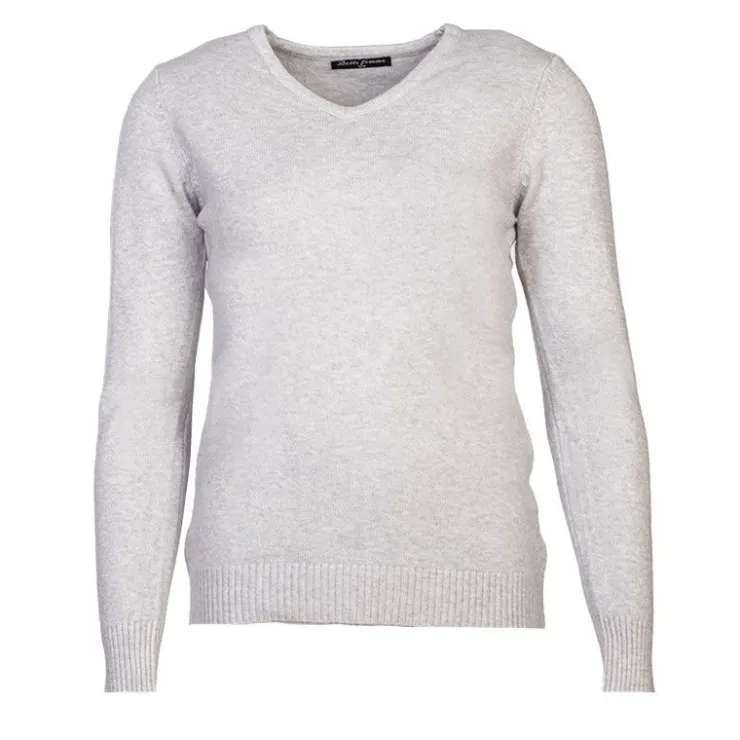 BELLE FEMME Pull col v laine et cachemire Femme GRIS Sale