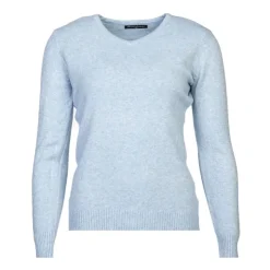 BELLE FEMME Pull col v laine et cachemire Femme BLEU CLAIR Best