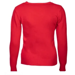BELLE FEMME Pull col v laine et cachemire Femme ROUGE Discount