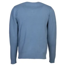 BILL TORNADE Pull col v maille fine manches longues Homme BLEU Hot
