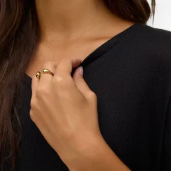 VERO MODA Pull col V manches 3/4 brianna black Femme NOIR Hot