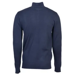 BILL TORNADE Pull col zippé coton ajusté Homme BLEU FONCE Hot