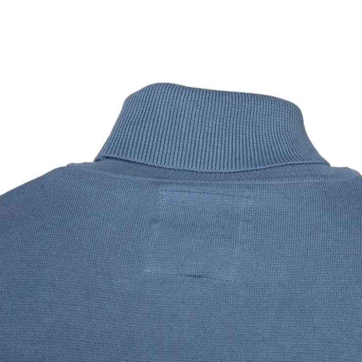 BILL TORNADE Pull col zippé coton ajusté Homme BLEU