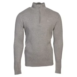 BILL TORNADE Pull col zippé coton ajusté Homme GRIS Hot