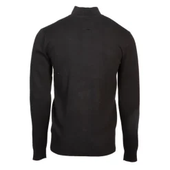 BILL TORNADE Pull col zippé coton ajusté Homme NOIR