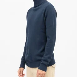 BILL TORNADE Pull coton col cheminé milano Homme BLEU FONCE Outlet