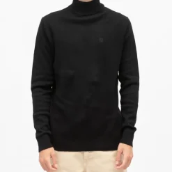 BILL TORNADE Pull coton col cheminé milano Homme NOIR Best