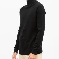 BILL TORNADE Pull coton col cheminé milano Homme NOIR Best