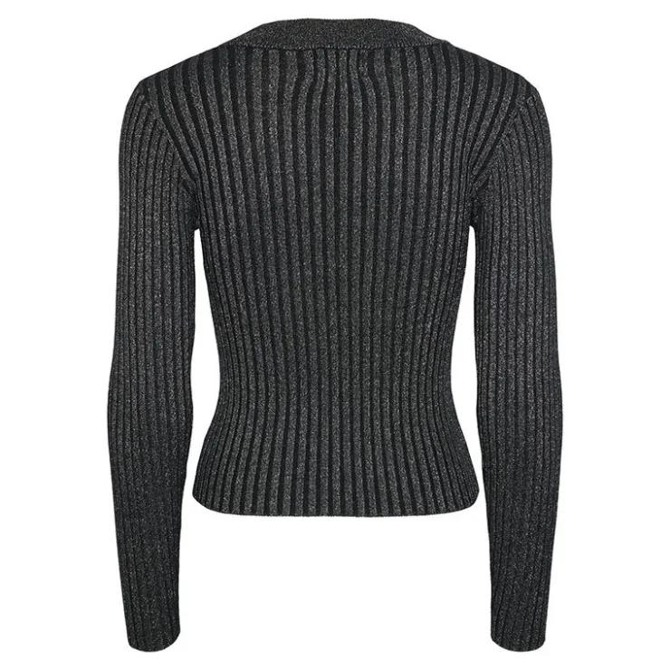 PIECES Pull Crista lurex brillant ajusté Femme NOIR Best